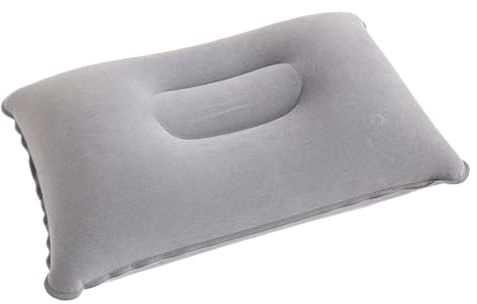 Inflatable Camping Pillow - PVC Flocking Material | Inflatable Pillow for Camping | Ergonomic Air Cushion for Outdoor Travel, Hiking, Backpacking, Tent Sleeping and Daily Comfort