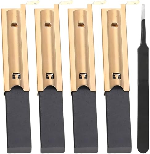 ZHUROUPU 4PCS Carbon Brushes L94MF7 Replacement for Smeg for Hoover for Indesit for Candy for Beko Washing Machine, 5 x 13.5 x 39.6mm/0.20 x 0.53 x 1.56inch Accessories for Welling Motor with Tweezers