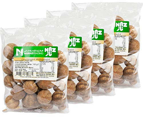 Naz - Natur Getrocknete Limetten - Ideal zum Verfeinern von Suppen, Dips und Saucen im 4er Set á 150 g Packung