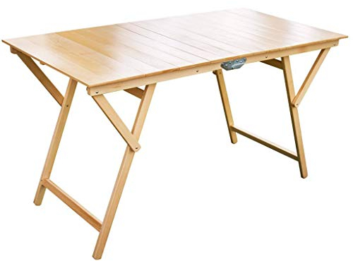 Tomaino Tavolo Pieghevole in Legno per casa e Giardino 70 x 140 x 75h cm