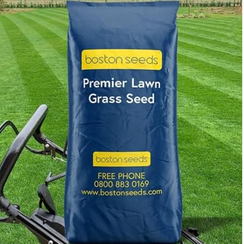 Boston Seeds Premier Lawn Grass Seed - Perfect for Premium, Professional Lawns. Grass Seed Mix for Overseeding & New Lawn Sowing (1 x 20 Kilogram)