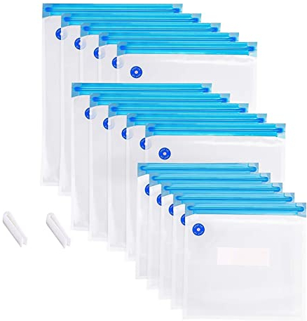 LASIEYO Vacuum Sealer Storage Bags, [15 Pcs/3 Size] Reusable Food Vacuum Bags, Dry and Moist Food Preservation for Vac Storage, Meal Prep or Sous Vide