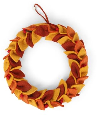 Én Gry & Sif Türkranz Herbst I Hand-Made & fair-Trade Kranz aus Filz, skandinavische Deko I Türkranz in leuchtenden Herbstfarben, ⌀31cm