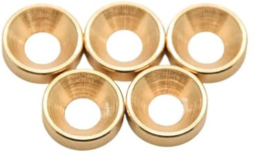 NORAZE Senkkopf-Unterlegscheibe Aus Messing/Fischaugen-Unterlegscheibe Aus Messing/Massive Versenkte Schrauben-Unterlegscheibe Aus Metall Meson M3 M4 M5 M6 (Color : Gold, Size : 15pcs M4x10x2.5)