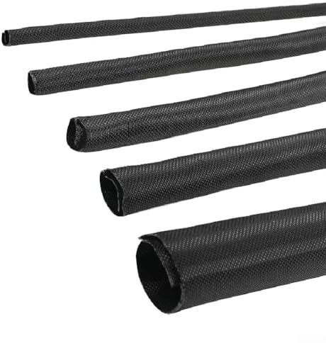 Kabelschlauch, schwarz, geflochten, für USB-Kabel, Netzkabel, Audio-Video-Kabel, schützt Katze vor Kauschnüre, Schwarz (16 mm)