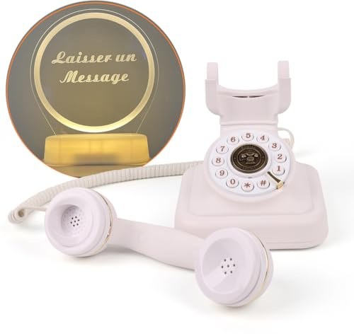 Audio Guest Book Phone, Retro Style Antique Audio Guest Book Phone (White)