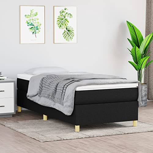 Gecheer Boxspringbett mit Matratze Schwarz 100x200 cm Stoff Type3