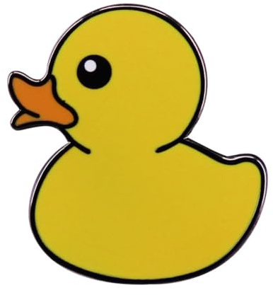 Yellow Duck Cartoon Enamel Brooch - Fun Alloy Brooch Badge for Clothing, Bags, Hats & Decorations - Gift for Girls, Boys & Women