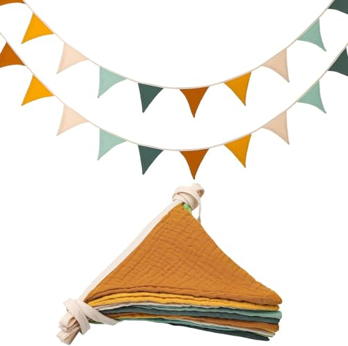 Wimpelkette Kinderzimmer,Wimpelkette Stoff Baumwolle,Kinderzimmer Babyzimmer Hausbett Deko,Kinderzimmer Deko Junge und Mädchen,Wanddeko Geschenk