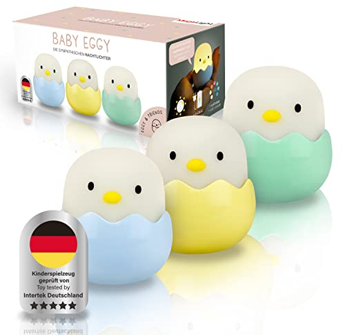 Luz nocturna LED niños | Luz nocturna bebé sin piezas pequeñas tragables | Luz lactancia táctil regulable | Lámpara de noche carga USB | Baby Eggy