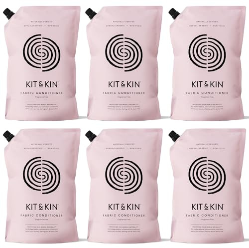 Kit & Kin Eco Fabric Conditioner x 6 Litres | Hypoallergenic Fragrance Free Natural Laundry Softener for Sensitive Skin | Accredited By Allergy UK