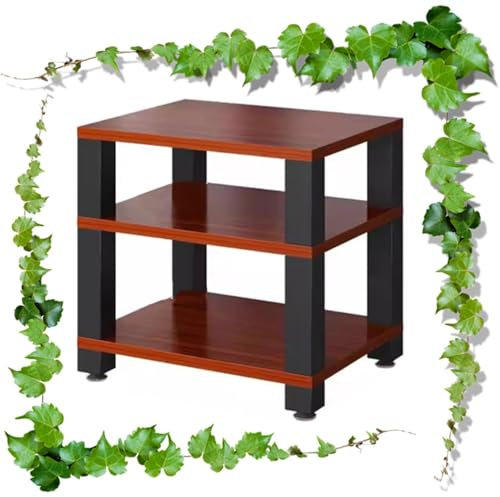 HAEKEBC Audio Video-Medienständer 1/2/3-stöckige Medienregale AV-Medienständer Audio-Rack Stereo Komponenten Aufbewahrungsschrank Massivholz-HiFi-Ständer(Brown,58cm-22.8in)