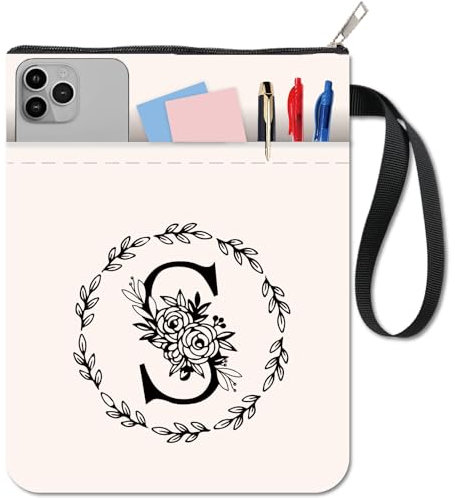 craspire Buchumschläge Mit Buchstabe S Blumen Buchhülle Weißer Buchschutz Für Taschenbücher Waschbarer Buchumschlag Aus Stoff Mit Reißverschluss Und Zusätzlicher Ärmeltasche Für Buchliebhaber