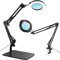 15X Magnifying Glass Desk Lamp with Clamp and Base, 5 Color Modes 10 Levels Adjustable Brightness, 15X Magnifying Glass, 4.2 Reading Magnifier for Seniors Book Newspaper Reading, Crafting, Seniors
