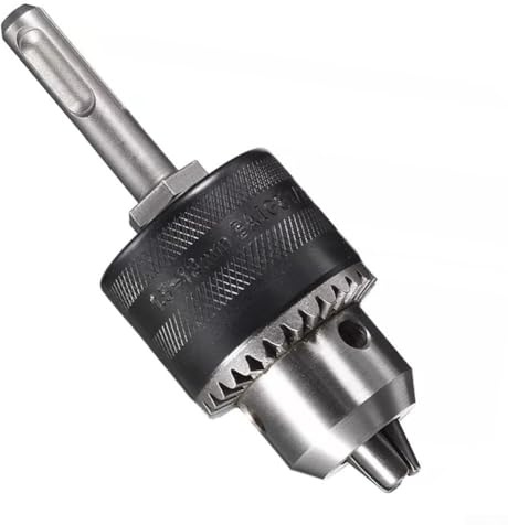3-Jaw Drill Chuck 1.5-13mm Clamping Range with Round Shank, 1/2-20UNF Thread for Electric Wrench Conversion, High Carbon Steel Construction