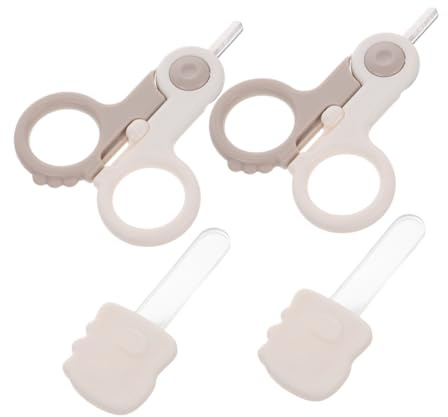 IWOWHERO Tijeras De Uñas Para Bebés Recién Nacidos y Pequeños Kit De Cuidado Esencial Tijeras De Seguridad Para Manicura Portátil