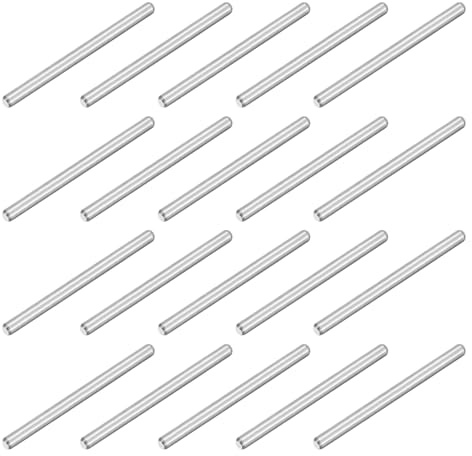 QUARKZMAN 80Pcs M2 x 25mm 304 Acero Inoxidable Pasador Cilíndrico, Perno De Soporte Para Estantería, Perno Paralelo Para Fabricación Mecánica, Industria, Instalación De Muebles, Plateado