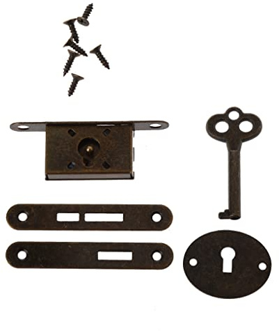 YUOIUX Antique Metal Drawer Locks Decorative Furniture Locks with for Key for Drawers, Wardrobe, Jewelry Wooden Box, Cabinet