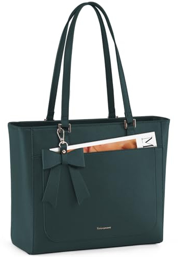 RAINSMORE Handtasche Damen Groß Shopper Business Tasche Damen Wasserdichte | PU Leder Tote Bag Mittelgroß Arbeitstasche Henkeltasche Umhängetasche Schultertasche für Schulweg, Arbeit und Täglich