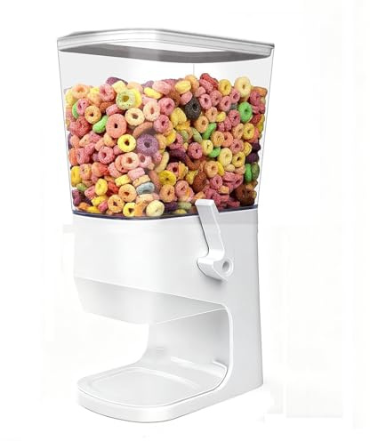 Fhlprte Müslispender, Lebensmittelspender 3.2 L Cereal Dispenser & Cornflakes Spender Zerkleinert Keine Cerealien Exportdesign,für Getreide, Nüsse, Kaffeebohnen, Granola und Süßigkeiten (Weiß)