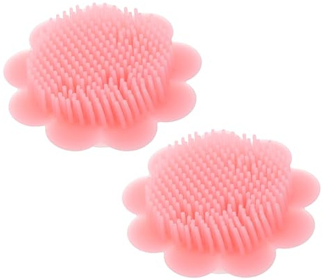 Gogogmee 2 St Babyhårbottenborste Silikonhårborste Silikonhårborste Hårbottenmassage Badborste För Silikonschampoborste För Nyfödd Hårbottenhårskrubbare Babyborste Rosa
