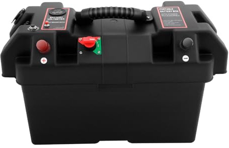 Smart batteribox 12 V – intelligent batteriladdare och hållare för bil, motorcykel, multifunktionell batterilåda, dubbla USB-portar, batterilåda, båt, batteri, batterilåda, förvaring
