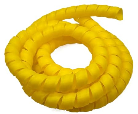 Thalawirefix Guaine for cavi a spirale da 1,5 metri, fascette di gestione flessibili, avvolgicavi ignifughi colorati Anti-Disordine(Yellow,ID 22mm)