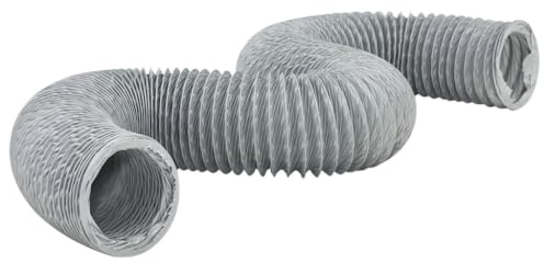 Tubo di scarico in PVC, 6 m, Ø 15 cm, flessibile, resistente, grigio, condotto d'aria per cappa, condizionatore, riscaldamento, ventilazione, collegamento in bagno, cucina, cantina, officina