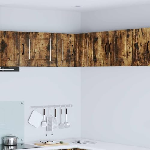 LoogCape vägg-hörnskåp porto av trämaterial, 57 x 57 x 40 cm, 2 dörrar 2 hyllor, kök hörn lagringsutrymme väggskåp för lager, inomhus