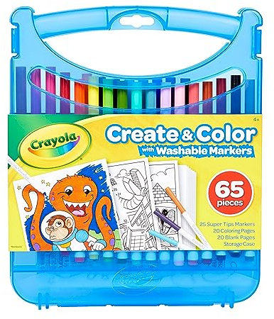 CRAYOLA, Koffer-Set abwaschbare SuperTips-Filzstifte, 65 Teile, ab 4 Jahren
