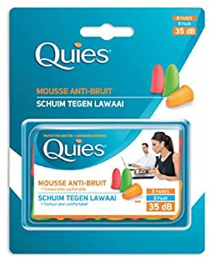 Quies Protection auditive, mousse confort fluo. - La boite de 8 paires