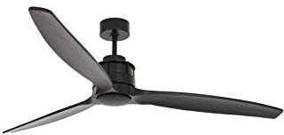 LUCCI AIR Deckenventilator Akmani, Ventilator inkl. Fernbedienung, moderner Deckenlüfter mit 3-Echtholz-Flügeln, Ø 152 cm, schwarz