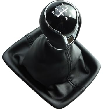 Newtown2700-parts Schaltknauf 5 Gang + Schaltmanschette + Rahmen kompatibel für Seat Leon III 2012-2017, Leon 5-Türer 2012-2020, Leon Cupra 2013-2019, Leon ST 2013-2020