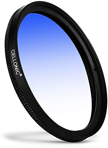 CELLONIC Ø 37mm Blue Graduated Filter - Landscape Filter | Ø 37mm, Blue Graduated Filter, Resin + Aluminum alloy, Blue, for Olympus M.Zuiko Digital ED 14‑42mm 1:3.5‑5.6 EZ Pancake