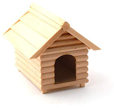 Puppenhaus Groß Kiefer Hund Hundehütte Miniatur Haustier Gartenzubehör 1:12 Maßstab