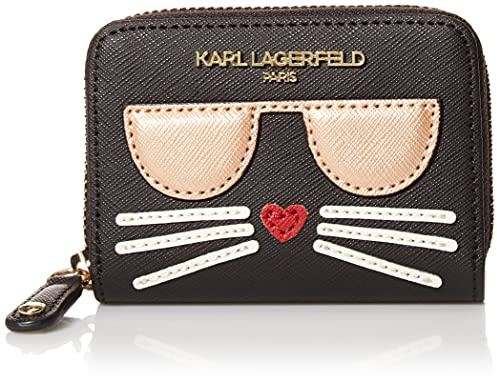 KARL LAGERFELD Damen Maybelle SLG Wallet Geldbörse, Schwarz/Gold