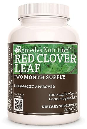Remedy's nutrition Red Clover Leaf | 1,000 mg, 60 Vegan Capsules Herbal Dietary Supplement | Two Month Supply