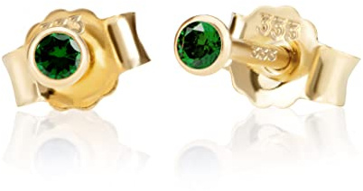 NKlaus Paar 2,0mm 333 Gelb Gold 8 Karat Ohrstecker Kristall Zirkonia Butterfly Verschluss Damen Mädchen 3331