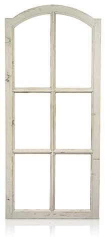Blümelhuber Finestra Decorativa Vintage in Stile Country - Mezzo Arco in Legno Senza Dischi - Decorazione da Parete