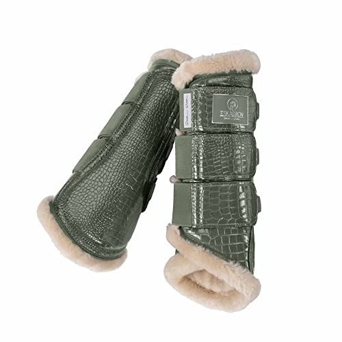 Eskadron Gamaschen Croco FauxFur Platinum 22 ashgreen XL