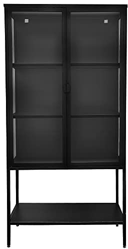 osoltus Cube Vitrine Sideboard Glasschrank Stahl schwarz Industrial 100cm (160 x 80cm)