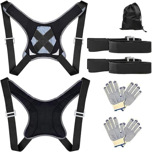 Tragegurte Umzug Kit Tragegurt für 2 Personen mit Schwamm-Weste, Multifunktionaler Hebegurt für Möbel & Geräte, Möbeltragegurte Möbeltransport, Schwarz