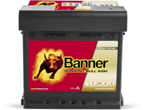 Banner 55001 AGM Running Bull Batterie de voiture 12 V 50 Ah 540 A
