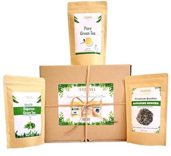 CENVEL® Super Green Tea Selection | Our Hand Picked Selection of Our Organic Green Tea | Pure Green | Japanese Sencha | Great Gift Box | Eco Friendly Packaging | Zero Plastic (Super Green)