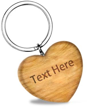 VanmAr Schlüsselanhänger Personalisiert,Schlüsselanhänger Holz Herz mit Gravur Maserung Handschmeichler Anhänger, Geschenk zum Valentinstag Paare, Partner, Familien,Hochzeiten, Jubiläen