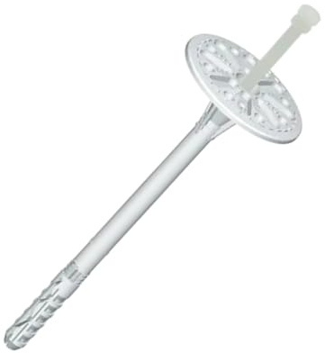 100 Stück Dübel Dämmstoffdübel, Schlagdübel Ø 10 mm Tellerdübel mit Kunststoffnagel aus Kunststoff Schlagdübel Fassadendämmung Thermodübel (10x160mm)
