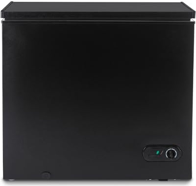 Muhub 10.0 Cu.Ft Chest Freezer,Deep Freezer with Removable Basket,Compact Freezer with Top Open Door, Adjustable Temperature, Low noise，Suitable for Kitchen Dorm Garage and Shed，Black