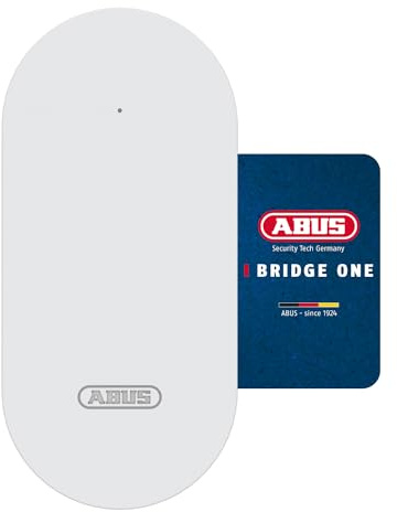 ABUS WLAN-Bridge One – Smart Home Fernzugriff & Sprachsteuerung, Weiß | Steuerung per App, Zugriffsverwaltung & Ereignisprotokoll – AES-128-Bit-Verschlüsselung – inkl. Keycard