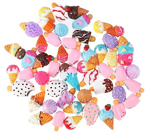 TOPPERFUN Selbstgemacht Eiscreme Anhänger Schmuckherstellung Ornamente 30 Stück aus Kunstharz zum Schmücken Selbst Basteln