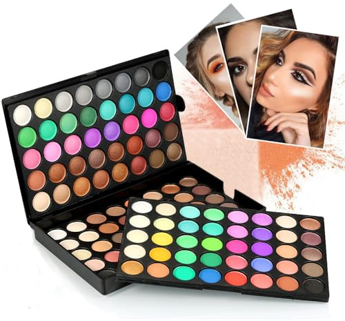 LHLXZQ 120 Farbe Lidschatten Palette, geeignet für Anfänger und Profis#1 | Mattes, Nude Perlglanz, Glänzend Lidschattenbrett, Bühne Halloween Weihnachten eyeshadow tray